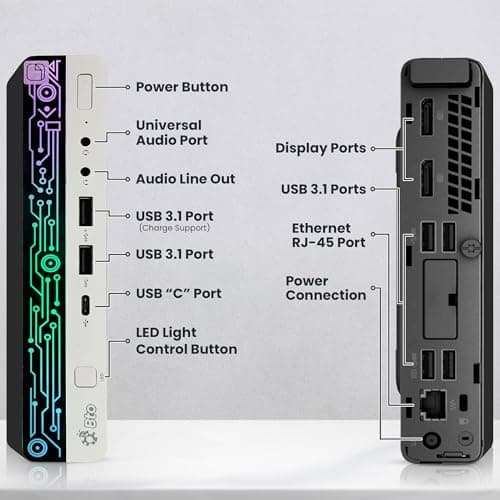BTO HP RGB G4 Mini PC - Intel Core i5-8th Gen Upto 3.50Ghz | 32GB DDR4 Ram | 1TB NVMe SSD | New Dual FHD 24-inch Monitors | Windows 11 Pro | RGB Keyboard Set | Micro pc Home/Office (Renewed)