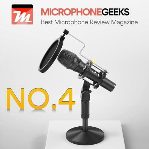 MAONO USB/XLR Podcast Dynamic Microphone, Studio Mic Kit with Volume Control, Shock Mount, Pop Filter, Ideal for Vocal, Instruments Recording, Voice Over, Live Streaming (HD300T)