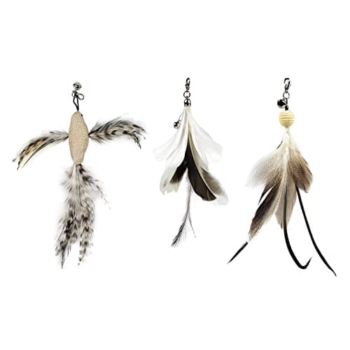 Cat Feather Toy Replacement Wand Refills, 10 Pcs Simulation Insects Bird Feathers