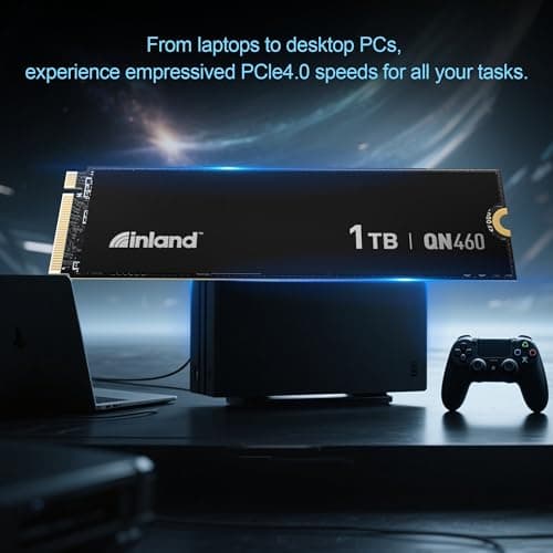 INLAND QN460 SSD 1TB Gen4 NVMe M.2 Internal Gaming Solid State Drive, Up to 6,000MB/s, Storage and Memory for Laptop & PC Desktop