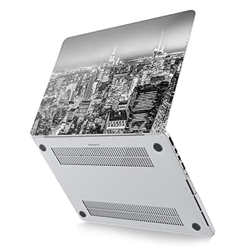 Hard Case Compatible for MacBook Pro 16 14 M3 M2 2023 M1 Pro 13 2022 Air 13 2021 Retina 2020 Mac 11 12 Monochrome New York Cover America Protective Design Skyline Laptop City Nightlife Print