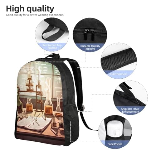 Chemistry Lab Laptop Backpack for Travel Waterproof College Backpack Men Women Laptop Bag Casual Daypack