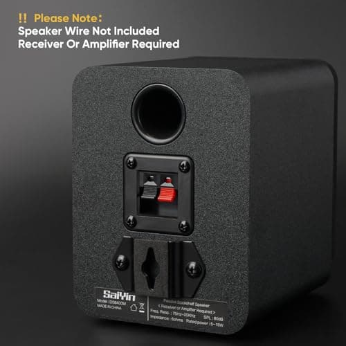 Saiyin Wall Mount Passive Speakers, Indoor Rear Surround Sound Speakers, Stereo Speakers for Midrange & High-Frequency, Passive Bookshelf Speakers for Home Theater, Receiver or Amplifer Required