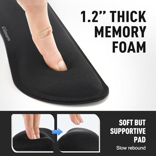 Gimars Upgrade Enlarge Silky Gel Memory Foam Keyboard Wrist Rest, Wrist Rest for Computer Keyboard, Ergonomic Design for Typing Pain Relief, Mousepad Rests, Wrist Support for Office, Gaming, Black