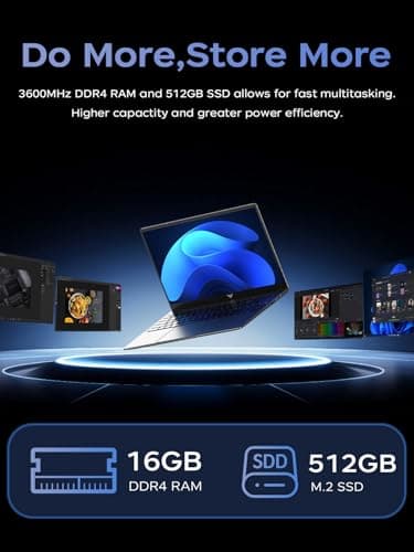 2025 New 15.6" Laptop, Laptop Computer with Intel N97 Processo(Up to 3.6GHz), 16GB DDR4 512GB SSD Windows 11 Laptop for Home Business and Student, 1080P, USB3.2, Long Battery Life