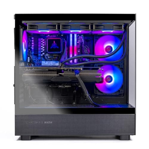 Skytech Azure Gaming PC Desktop, Intel i7 14700F 2.1 GHz (5.3GHz Turbo), NVIDIA RTX 5060 8GB, 1TB NVMe SSD, 32GB DDR5 RAM 6000 RGB, 850W Gold ATX 3 PSU, 360mm ARGB AIO, Wi-Fi, Win 11