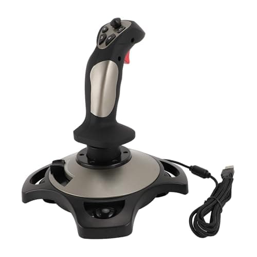 JTLB PC Flight Joystick Wired Flight Stick Flight Simulator Control Joystick with Vibration Function Throttle Control for PC Computer Laptop for Win 7 8 10 11