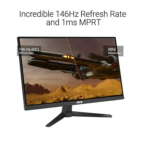 ASUS TUF Gaming 27” 1080P Monitor (VG279QE5A) – Full HD, Overclock to 144Hz, 1ms, IPS, Extreme Low Motion Blur Sync, Stereo Speaker, Variable Overdrive, DisplayWidget Center, 3 yr Warranty