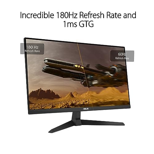 ASUS TUF Gaming 25” (24.5 viewable) 1080P Gaming Monitor (VG259Q3A) – FHD, 180Hz, 1ms, Fast IPS, Extreme Low Motion Blur, FreeSync, Variable Overdrive, Speakers, 99% sRGB, Shadow Boost 3yr Warranty