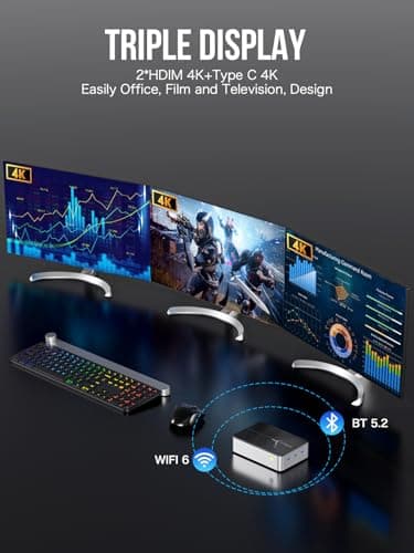 GMKtec G9 Plus Mini PC NAS, Intel N150 Dual Boot Win Linux Desktop Computer 12GB DDR5 64GB EMMC + 1TB M.2 SSD, 4*M.2 NVMe Slots, Dual NIC 2.5GbE, USB-C 10Gbps, Network Attached Storage