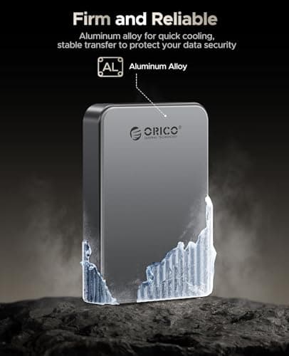 ORICO 512GB Magnetic Portable SSD, Metal Body, 4K 120 fps ProRes HDR Record and Store, Up to 460MB/s, USB C&A 2 in 1 Cable, External SSD Compatible with iPhone 16 Pro Max, Tablet, Computer - K5PLUS