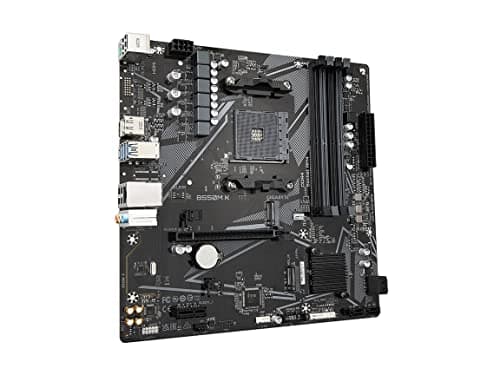 GIGABYTE B550M K Motherboard, Supports AMD AM4 Ryzen 5000 Processors, Micro-ATX, DDR4, Dual M.2, SATA 6Gb/s, Realtek GbE LAN, PCIe 4.0