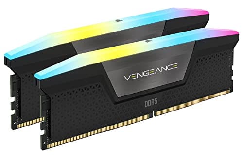 CORSAIR VENGEANCE RGB DDR5 RAM 32GB (2x16GB) 7000MHz CL34 Intel XMP iCUE Compatible Computer Memory - Black (CMH32GX5M2X7000C34)