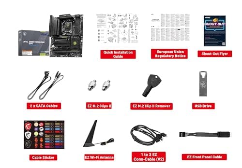 MSI MAG Z890 Tomahawk WiFi Gaming Motherboard (Supports Core Ultra Series 2 Intel Processors, LGA 1851, DDR5, PCIe 5.0, M.2, SATA, 5Gbps LAN, USB Type-C, Wi-Fi 7, Bluetooth 5.4, Thunderbolt 4, ATX)