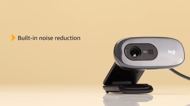 Logitech C270 HD Webcam, 720p, Widescreen HD Video Calling,Light Correction, Noise-Reducing Mic, For Skype, FaceTime, Hangouts, WebEx, PC/Mac/Laptop/Macbook/Tablet - Black