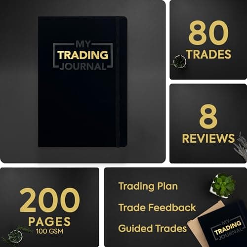 My Trading Journal - Premium Log Book for Stock Market, Forex, Options, Crypto - Guided Trading Journal with 80 Trades, 8 Review Sections - Ideal for Day Traders, Swing Traders, Position Traders