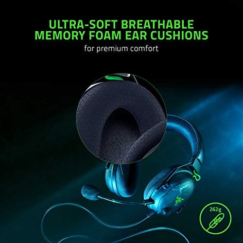 Razer BlackShark V2 Gaming Headset: THX 7.1 Spatial Surround Sound - 50mm Drivers - Detachable Mic - for PC, PS4, PS5, Switch, Xbox One, Xbox Series X|S - 3.5mm Audio Jack & USB DAC - Black