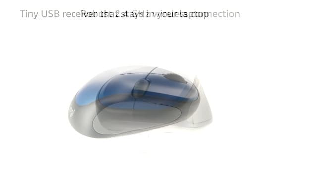 Logitech M317 Wireless Mouse, 2.4 GHz with USB Receiver, 1000 DPI Optical Tracking, 12 Month Battery, Compatible with PC, Mac, Laptop, Chromebook - Blue