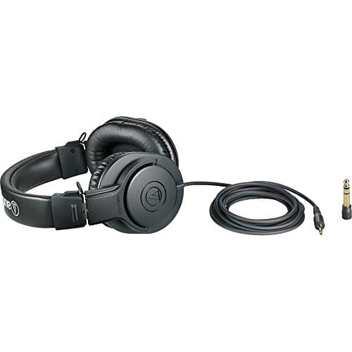 Audio-Technica ATH-M20x Professional Studio Monitor Headphones, Black (AUD ATHM20X)