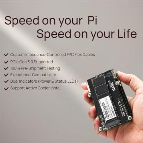 PCIe M.2 HAT+ for Raspberry Pi 5, NVMe SSD PIP PCIe Peripheral Board With Extra Screw Sets for 2280/2260/2242/2230 NVMe SSD