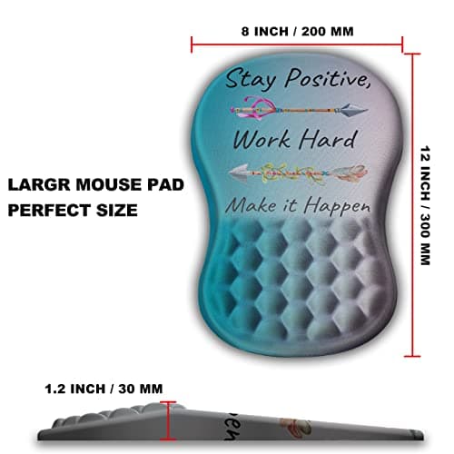 Mouse Pad Wrist Support, Ergonomic Mouse Pad with Massage Dot, Comfortable Computer Mouse Pad for Laptop, Wrist Rest Pain Relief Mousepad with Non-Slip PU Base for Office & Home, 12 x 8 in