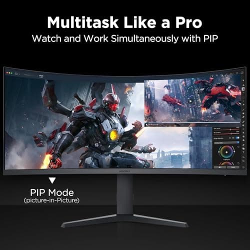 KOORUI 34-inch Curved Ultrawide WQHD 3440×1440 Gaming Monitor, 165Hz 1000R- PIP/PBP, 1ms(MPRT), HDR400, DCI-P3 95%, FreeSync Premium, 1 x DP 1.4 & 2 x HDMI 2.0, Tilt Height Swivel Adjustment, 34E6UC