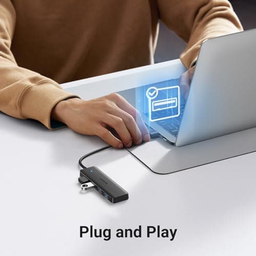 UGREEN USB 3.0 Hub, 4 Ports USB A Splitter Ultra-Slim USB Expander for Mouse, Keyboard, Flash Drive, U Disk, Printer Compatible with Laptop, Desktop PC, Xbox, PS5, and More
