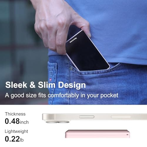 Newmowa Pink Magnetic Phone Vlog Selfie Monitor Screen, 1080P Wireless Recording, Using Phone Rear Camera for Selfie Vlog Live Stream TikTok, Compatible with iPhone(Support 4K 30fps Wired Recording)