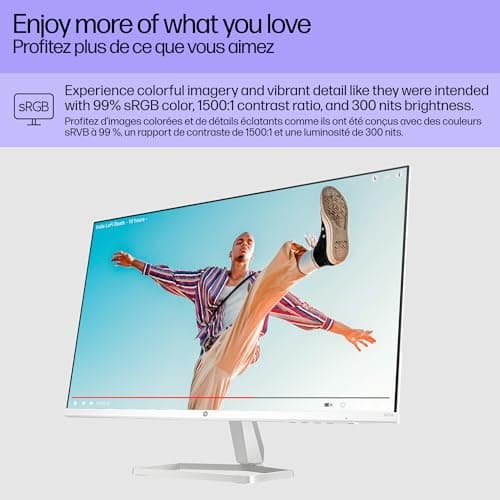 HP Series 5 27 inch FHD Monitor, Full HD Display (1920 x 1080), IPS Panel, 99% sRGB, 1500:1 Contrast Ratio, 300 nits, Eye Ease with Eyesafe Certification, 527sa (2024)