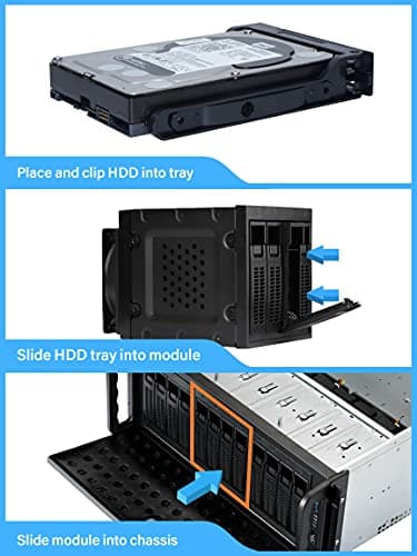 Rosewill 4U Server Chassis Hot Swap HDD 12 Bay Rack Mount Server Case, Support 12x 3.5 HDD Bays E-ATX Board, Rackmount Server Case Include Front 3X 120mm Fans Rear 2X 80mm Fans, 25" Deep RSV-L4412U