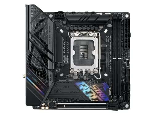 ASUS ROG Strix B760-I Gaming WiFi 6E Intel® B760(13th and 12th Gen)LGA 1700 mini-ITX motherboard,8 + 1 power stages,DDR5 up to 7600 MT/s, PCIe 5.0,2xM.2 slots,USB 3.2 Gen 2x2 Type-C,Aura Sync RGB
