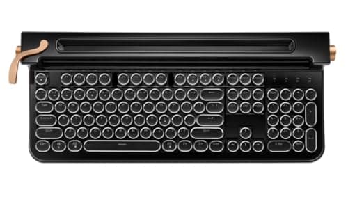 FINEDAY Keyboard 2.0 Plus, 2.4G Wireless & Bluetooth, 104 Keys, Blue Switch, 5000mAh, Retro Mechanical Keyboard for PC/Mac/Phone (English Keycaps)