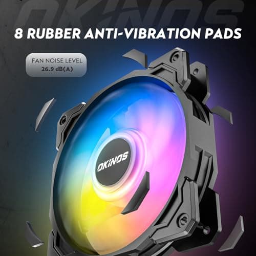 RGB Fans 5 Pack, 4-Pin PWM & 3-Pin Addressable RGB, 120mm Air Series Fans (Included ARGB Controller Hub & Remote)