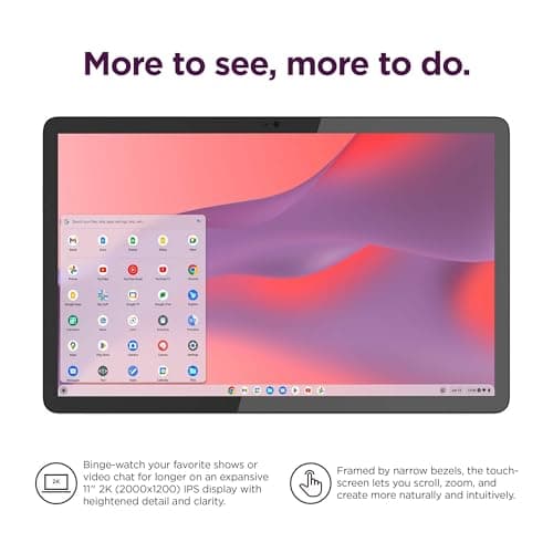 Lenovo Chromebook Duet 3 2-in-1 Tablet Laptop w/Detachable Keyboard (11" QHD Touchscreen, 8-Core Qualcomm CPU, 4GB RAM, 128GB (64GB eMMC + 64GB SD Card)) USI Pen, 8MP Webcam, Chrome OS, Grey