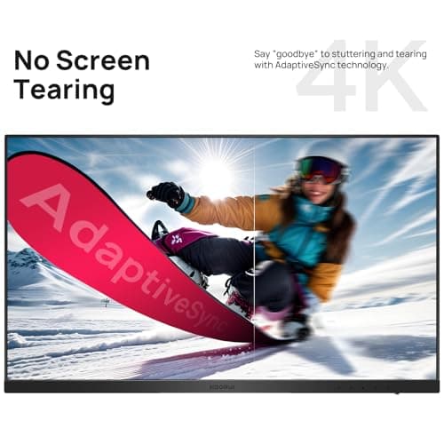 KOORUI 27 Inch 4K Monitor Computer UHD(3840 * 2160) IPS Display, 99% sRGB, 95% DCI-P3, 1.07 Billion Colors, Freesync & G-sync, Displayport & 2X HDMI, VESA 100 * 100mm, Tilt -5 to 20°, Audio Out (N07)
