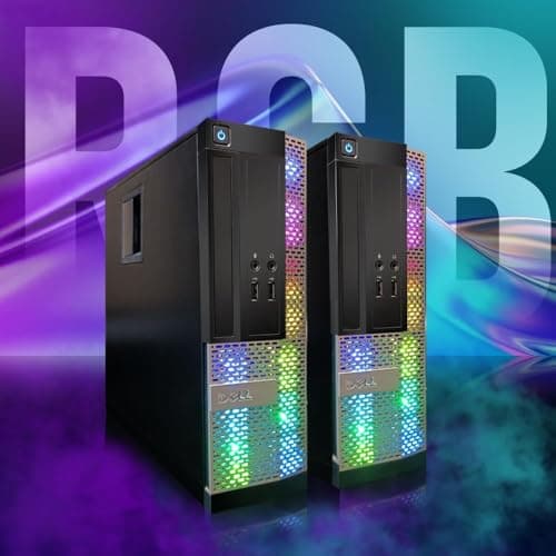 Dell OptiPlex RGB Desktop Computer PC, Intel Core i7 up to 3.8GHz, 16G RAM, 512G SSD, New 22 inch FHD LED Monitor, RGB Keyboard & Mouse, RGB BT Sound Bar, Webcam, WiFi, BT 5.0, W10P64 (Renewed)