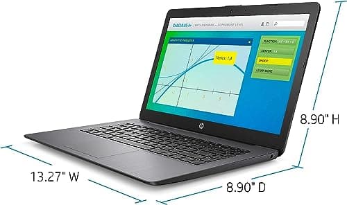 HP Stream 14-inch Laptop, Intel Celeron N4000, 4 GB RAM, 64 GB eMMC, Windows 10 Home in S Mode With Office 365 Personal For 1 Year (14-cb186nr, Brilliant Black) (9MV74UA#ABA)