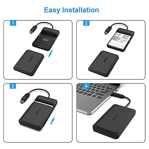 BENFEI 2.5 Inch SATA to USB Tool Free External Hard Drive Enclosure, USB Type-C/Type-A to Sata Compatible for 2.5 Inch SSD(Optimized for SSD, Support UASP SATA III)