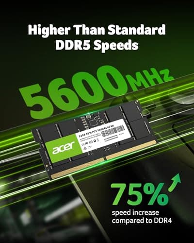Acer SD200 DDR5 Single RAM 32GB 5600 MT/s CL46 Computer Memory for Laptop - BL.9BWWA.419