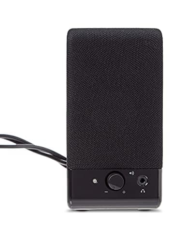Amazon Basics USB-Powered Computer Speakers for Desktop or Laptop PC with Volume Control, Plug-N-Play, Black