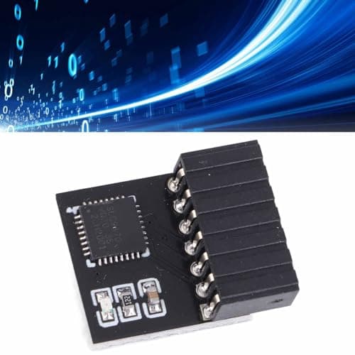 TPM 2.0 Module, Black PCB 14Pin SPI TPM 2.0 Encryption Security Module Remote Card Replacement TPM Chip Computer Components Fit for Motherboard Fit for Win11 System