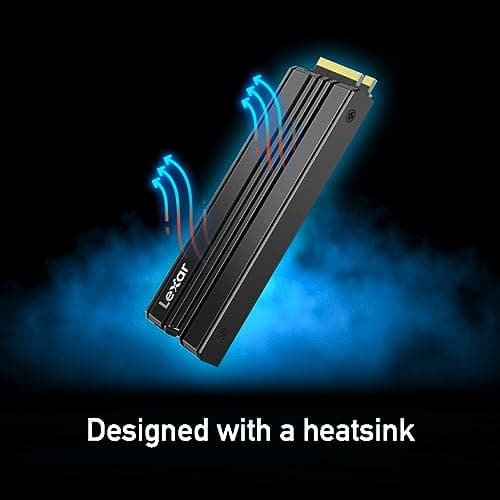 Lexar 1TB NM790 SSD with Heatsink PCIe Gen4 NVMe M.2 2280 Internal Solid State Drive, Up to 7400/6500 MB/s Read/Write, Compatible with PS5, for Gamers and Creators, Black (LNM790X001T-RN9NU)
