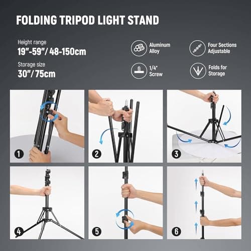 NEEWER 18 Inch Ring Light with Tripod Stand, 55W Large LED Ringlight, Cold Shoe Phone Holder Compatible with iPhone Camera for Video Recording Photography Streaming Selfie Makeup Studio Photo, RL-18