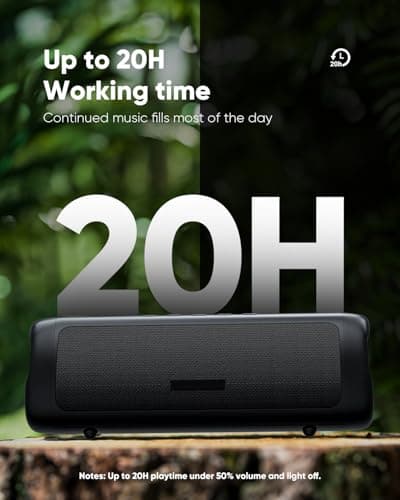 Bluetooth Speaker with HD Sound, Portable Wireless, IPX5 Waterproof, Up to 20H Playtime, TWS Pairing, BT5.3, for Home/Party/Outdoor/Beach, Electronic Gadgets, Birthday Gift (Black)