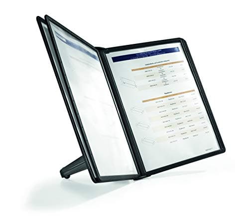 Durable Desktop Reference System with 5 Double-Sided Panels - Letter-Size 8.5" x 11" Inches - Black SHERPA SOHO Design - Desk Reference Organizer