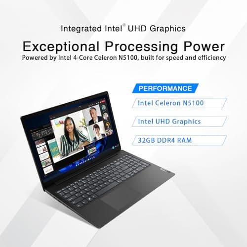 Lenovo V15 Business Laptop | Intel 4-core Processor | 15.6" FHD (1920 x 1080) | 32GB RAM | 1TB SSD | Ethernet RJ-45 | Military Durability | Windows 11 Pro | w/WOWPC 500GB External Storage