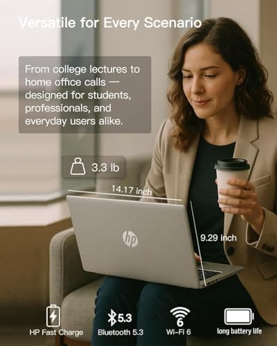 HP 255-G10 Business Laptop Computer - w/Office Lifetime • 15.6" Full HD • Ryzen 3 7330U (up to 4.3 GHz) • Wi-Fi 6 -Windows 11 Pro, for Person Use or Work, Silver(64GB RAM, 2TB SSD)