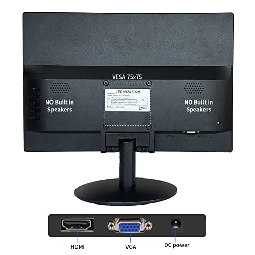 15.6 Inch Small PC Monitor, FHD VA 1080P Desktop Display with 1920x1080 99% sRGB HDMI VGA Ports, VESA Mounting, LED Monitor for PC, Laptop and Computer, Black