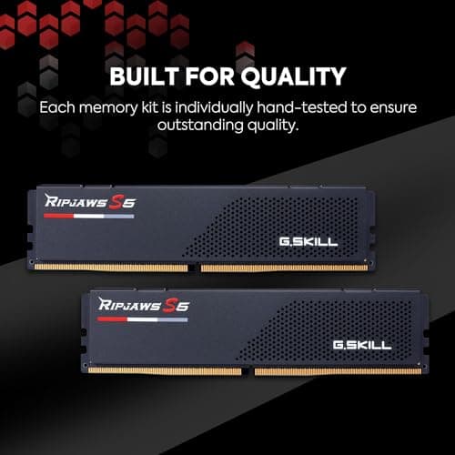 G.SKILL Ripjaws S5 Series (Intel XMP 3.0) DDR5 RAM 64GB (2x32GB) 5600MT/s CL30-36-36-89 1.25V Desktop Computer Memory UDIMM - Matte Black (F5-5600J3036D32GA2-RS5K)