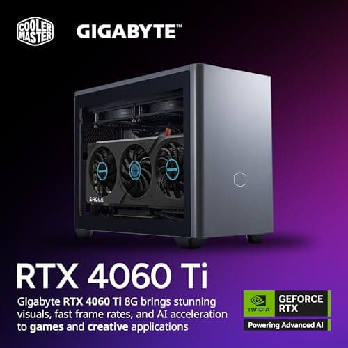 Cooler Master NR2 Pro Mini ITX – Intel i7-14700F 2.1GHz (5.4GHz Turbo) | Gigabyte RTX 4060 Ti 8GB & B760I AORUS PRO | 32GB DDR5 6000MHz | 1TB Gen4 M.2 | WiFi | Windows 11 | 280mm AIO Gaming PC